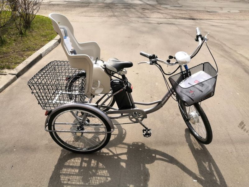 Электровелосипед трехколесный двухместный с ребенком Ekobike Kid-Kargo Электровелосипед трехколесный двухместный с ребенком Ekobike Kid-Kargo